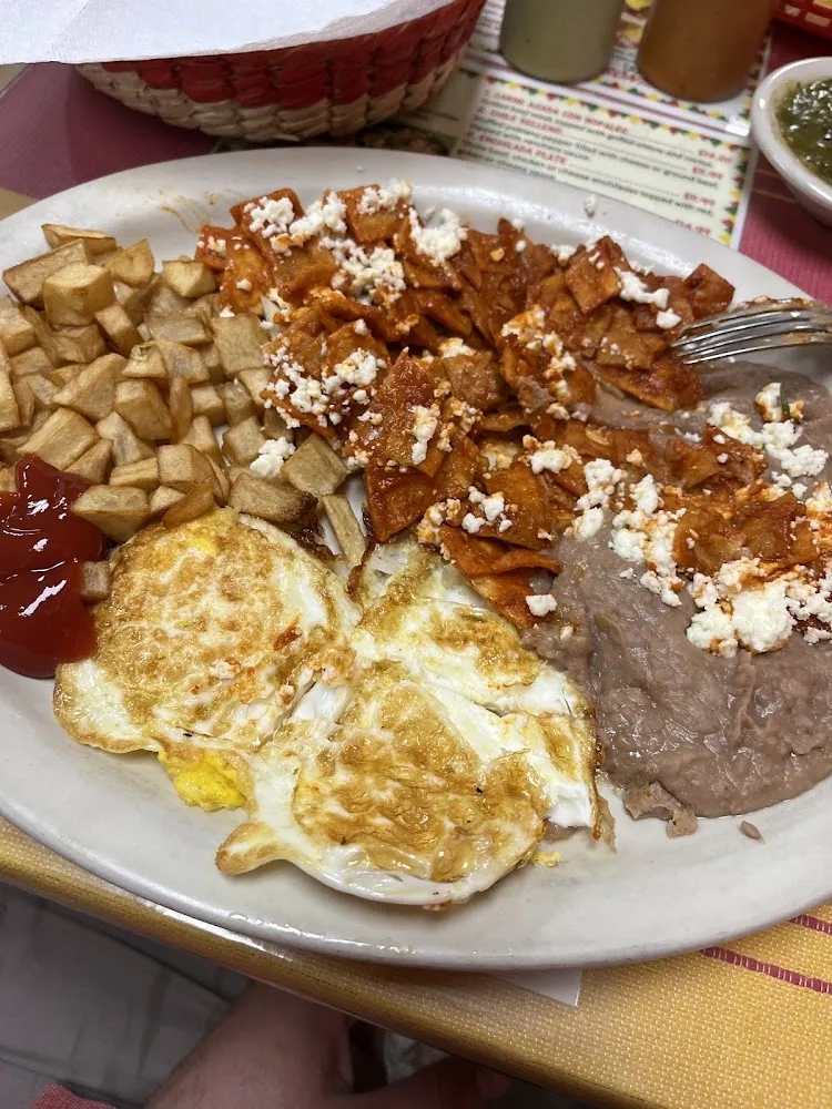 Chilaquiles Rojos Red with Eggs