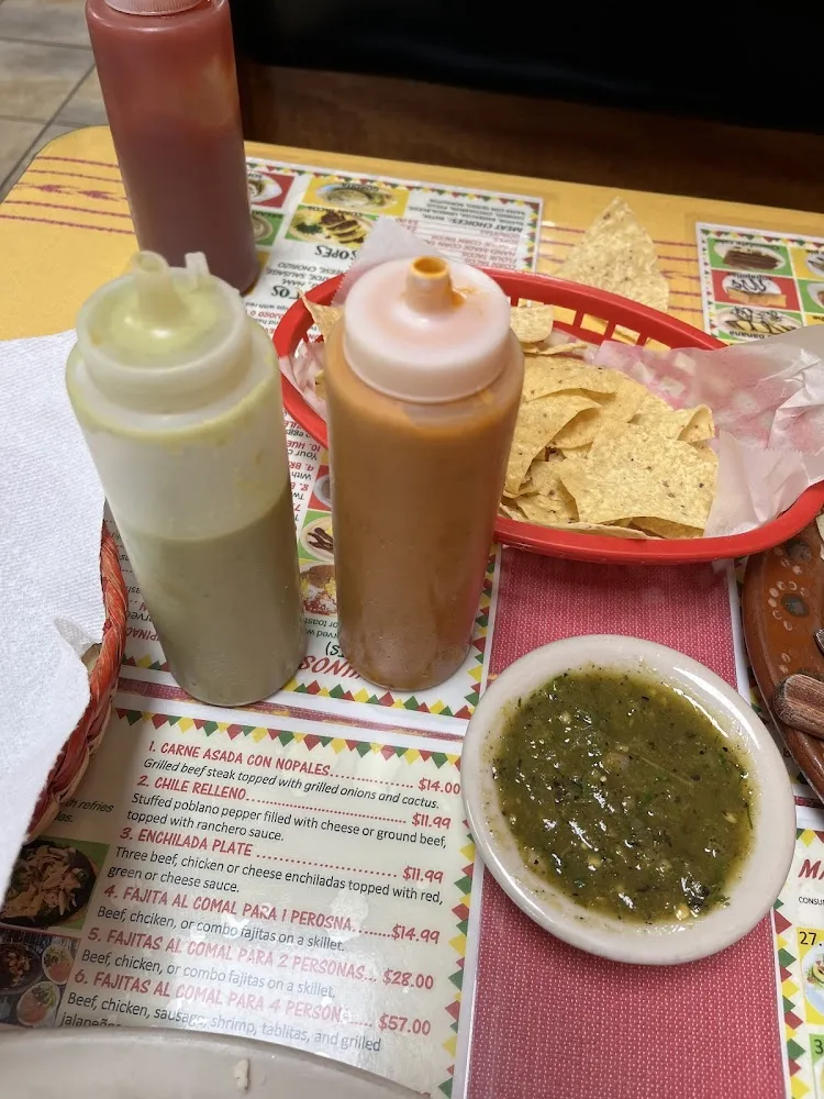 Salsa Verde Red Roja & the Green One on the Bottom Right Salsa Tatemada